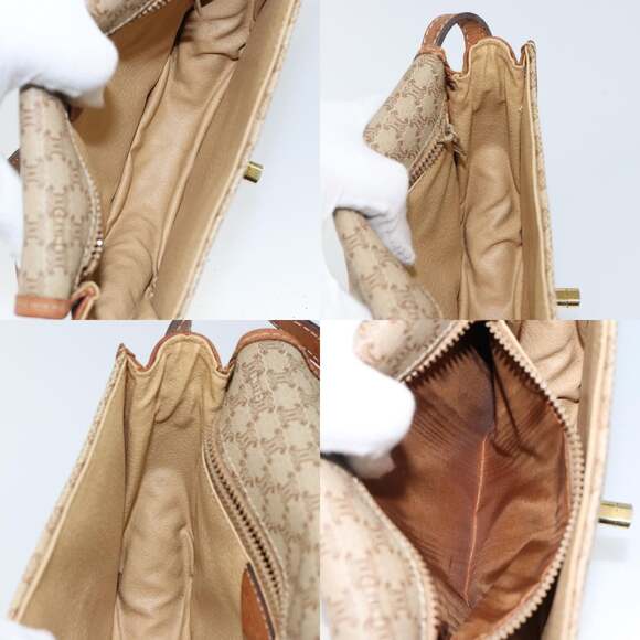 CELINE Macadam Canvas Shoulder Bag Pvc Beige Gold - Picture 12 of 13